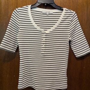 Joe's Jeans Monochrome Striped Short Sleeve Top